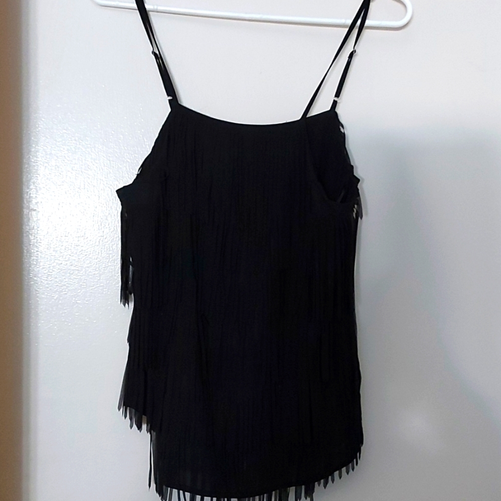 Guess Black Tassel Top
